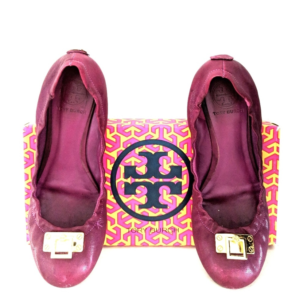 Tory Burch Passion Purple Elena Leather Slip-on